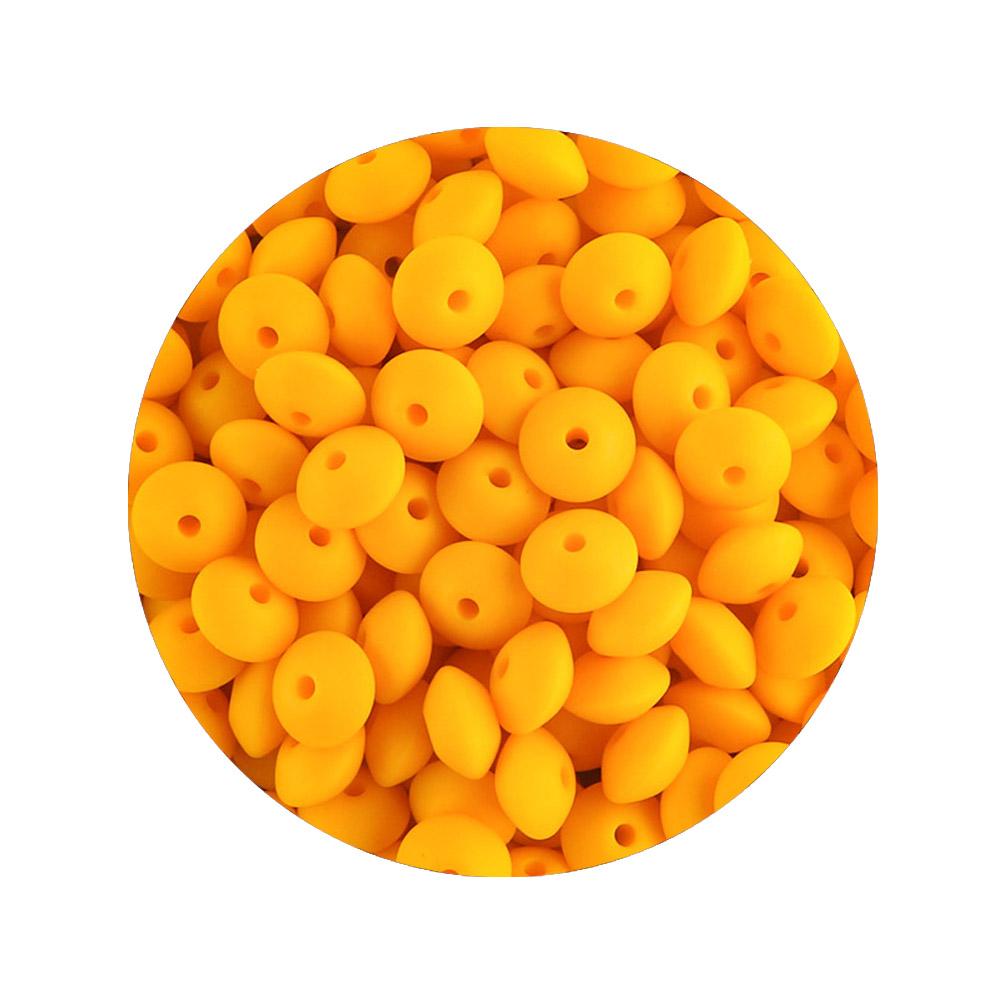 New 50pcs/lot Silicone Lentil Silicone Beads 12mm Jewelry Making Lentil Beads DIY Necklace Bracelets Jewelry Accessories