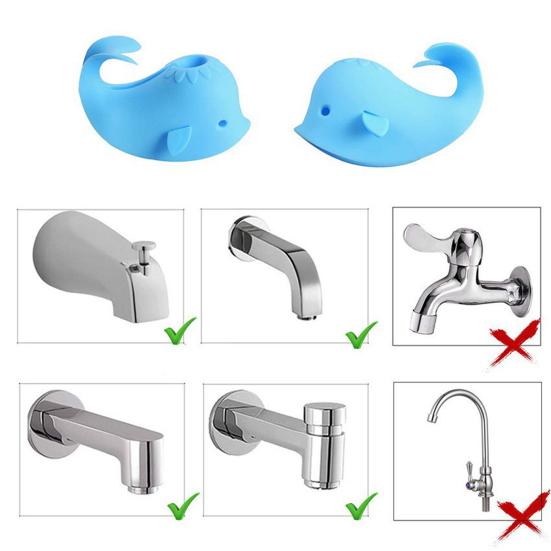 Baby Bathtub Faucet Cover Whale Pattern Anti-collision Cover BPA-Free Silicone Safety Protection Bath Tap Guard