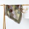 Color matching herringbone silk scarf cotton and linen small square scarf imitation silk headscarf shawl sunscreen scarf women's scarf