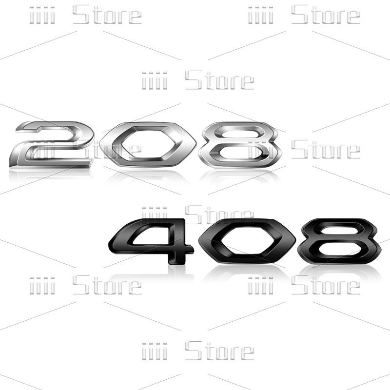 For z333 208 308 408 508 GT RCZ Emblem Chrome Metal 3D Car Sticker Rear Trunk Fender Side Decal Auto Accessories 333z
