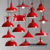 Red Retro Nordic Industrial Chandelier - Ideal for Milk Tea Shops, Bars, Restaurants, and Cafes.