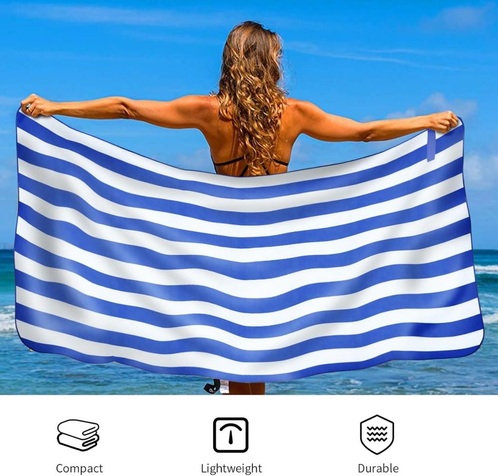 Serviette de plage en microfibre pour adulte, serviette légère extra large à séchage rapide pour la natation, les sports, la plage, la salle de sport