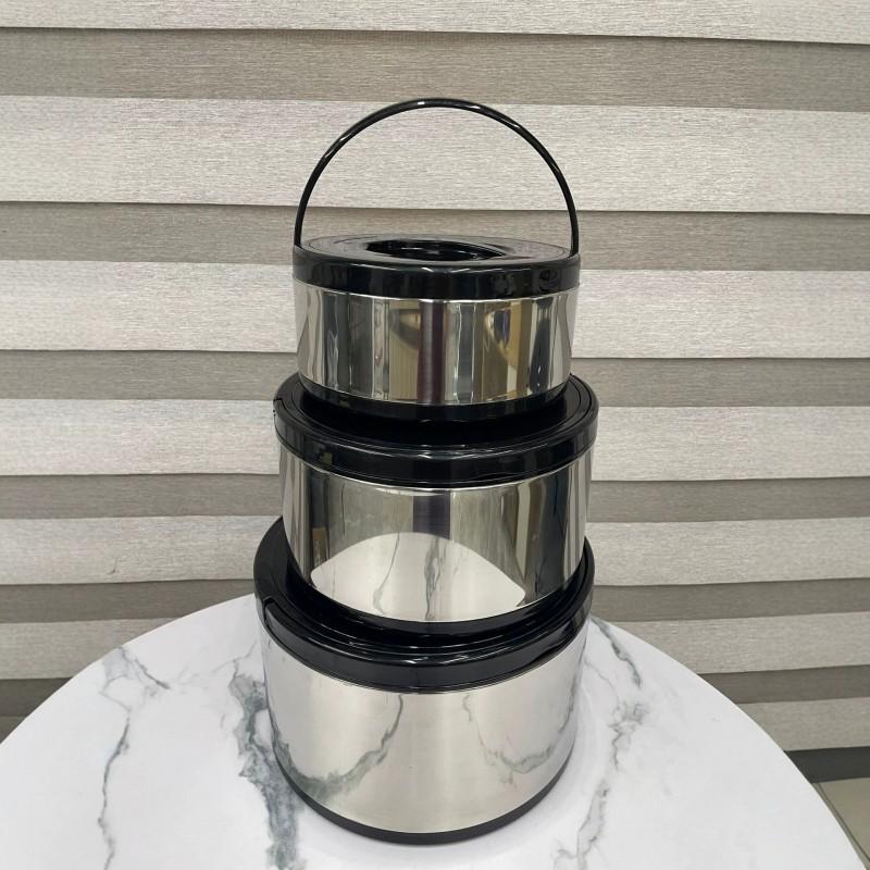Stainless Steel Insulated Lunch Box Set 3-Piece Portable Thermal Food Container Office Workers Students Adults