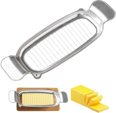 Butter & Cheese Slicer Cutter, Stainless Steel Wire Cheese Slicer, Safe for Food Contact, Multipurpose Handheld Butter Cutter for Block Cheese, Butter