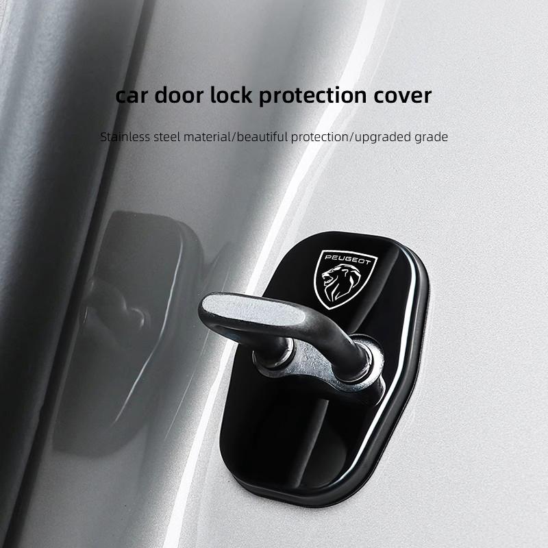 4PCS Car Antirust Door Lock Cover Accessories For Peugeot H 5008 408 308 Landtrek 208 2008 3008 Rifter 508 4008 e-Expert e-TRAVELL