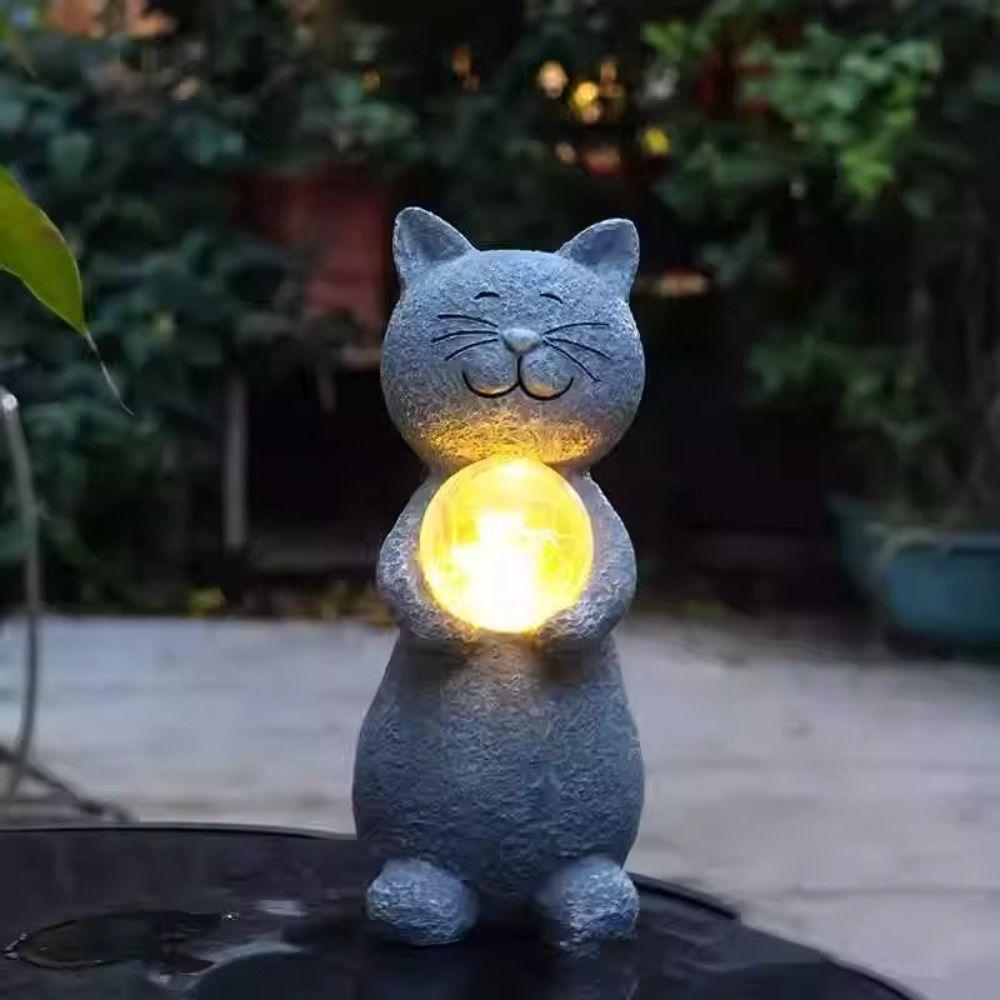 IP44 Waterproof Garden Cat Figurine UV Resistant Cat Statue Yard Art Decor  Outdoor Garden