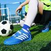 28-38 Stoßdämpfende, rutschfeste, verschleißfeste Klettverschluss-Kurznagel-Outdoor-Fußballschuhe, die Kinderschuhe trainieren