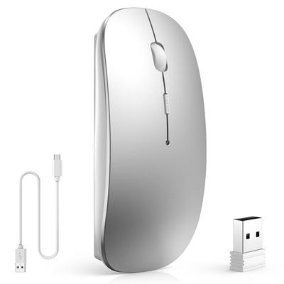 Ratón Inalámbrico Bluetooth Recargable 3dpi Alto Compatible con y Smartphones Tipo de Puerto-C, Óptico 2.4GHz, Conmutación, Silencioso, Delgado, Compacto,