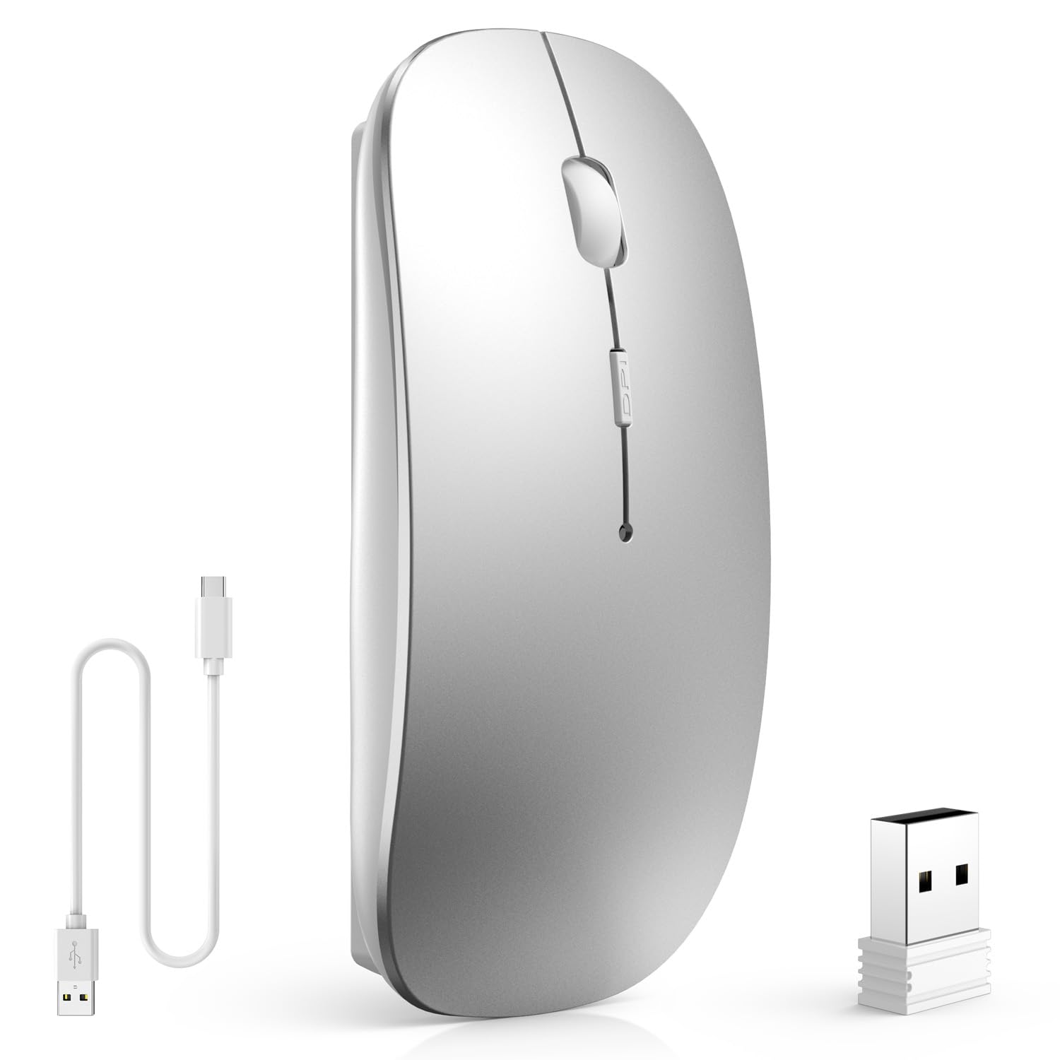 

Bluetooth Перезаряджувана Бездротова 3dpi Висока TELEC Сумісна з та Смартфонами Тип порту C Миша, 2,4 ГГц Оптична, Перемикаюча, Тиха, Тонка, Компактна,