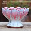 Medium Handmade Ceramic Footed Planter: Breathable, Colored Glaze for Succulents & Green Plants