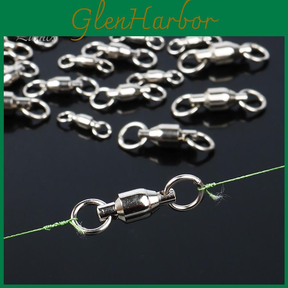 Stainless Steel Puntos 30pcs Fishing Swivels Ball Bearing Rolling Rings Hook Connector