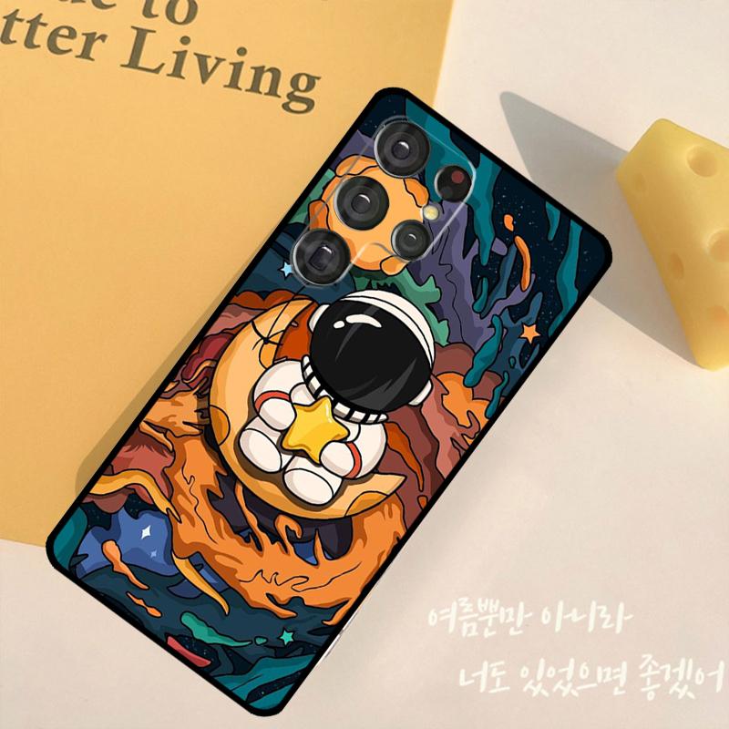 Star Astronaut Cute Phone Case For Samsung Galaxy S24 S25 Ultra S9 S10 S20 S22 S21 Plus S23 FE Back Cover Shell