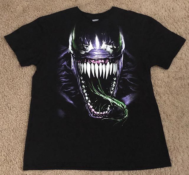 Marvel Comics Venom Big Face Logo Men s Black Graphic T-Shirt Size XL S