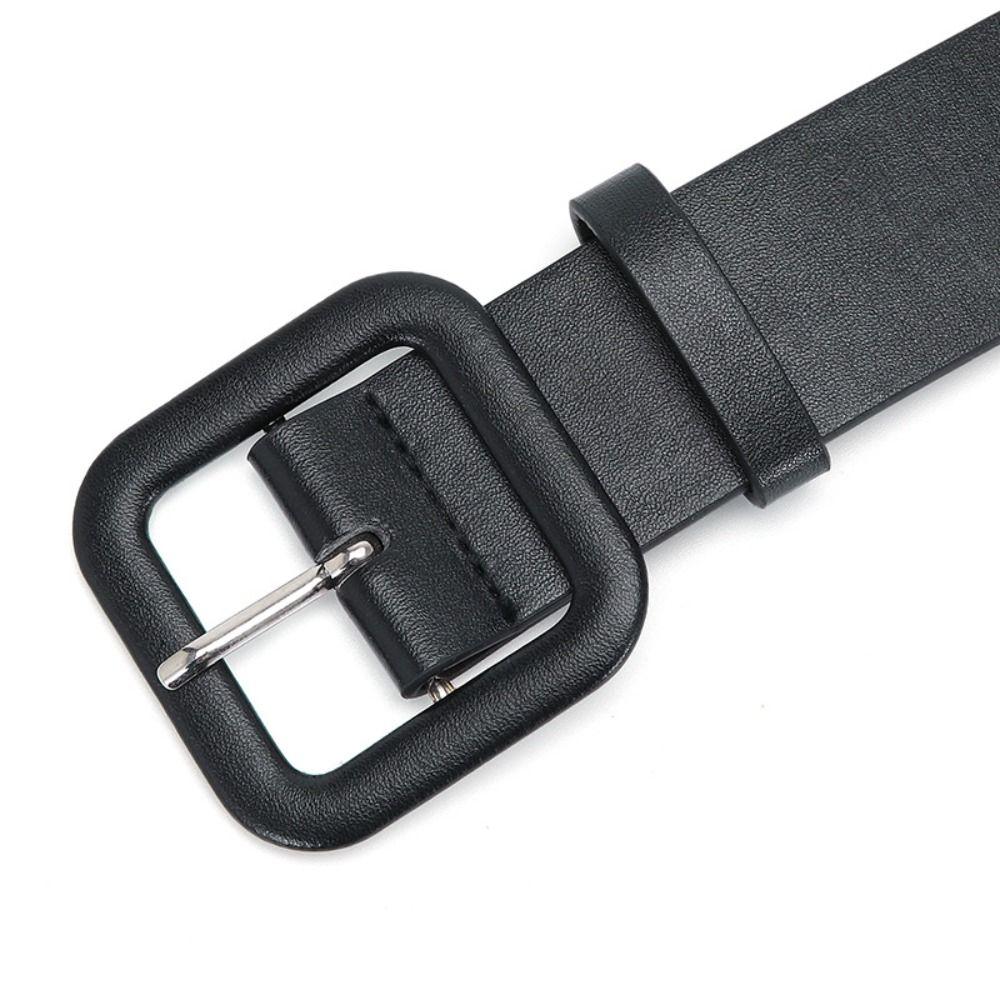 Square Buckle PU Leather Belt Y2k Trouser Decoration Retro Wide Belt  Female/Girls