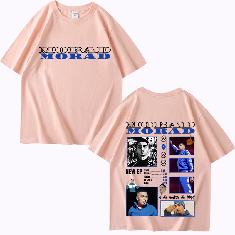 Rapper Morad MDLR 2025 Tour Merch Trička muži ženy Oversized 100% Bavlna Módní krátký rukáv Léto Unisex nadměrná velikost topy
