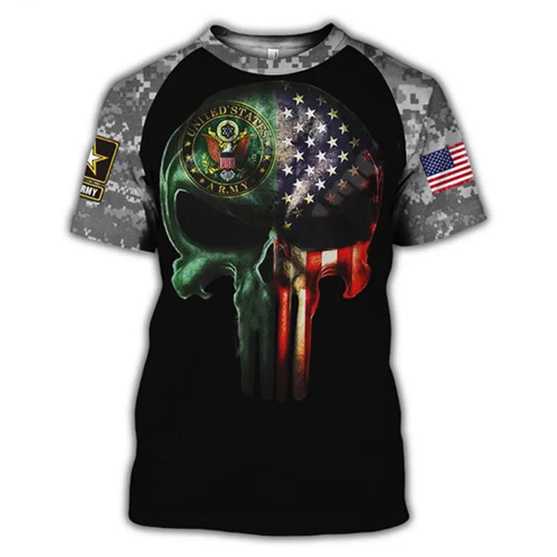 Nejnovější sada US Marine Corps Soldier Camo 3D Harajuku potisk Outdoorové sporty Volný Pánské Pohodlné Ležérní Módní Tričko Top