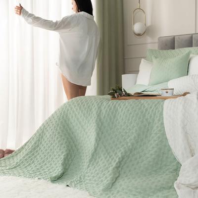 NULES Decorative Bedspread - Delicate Green Weave - 170x210cm