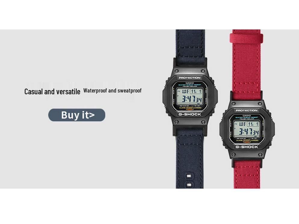 Curea de ceas 61S din pânză de bumbac pur pentru CASIO G-SHOCK GA110/100DW-5600