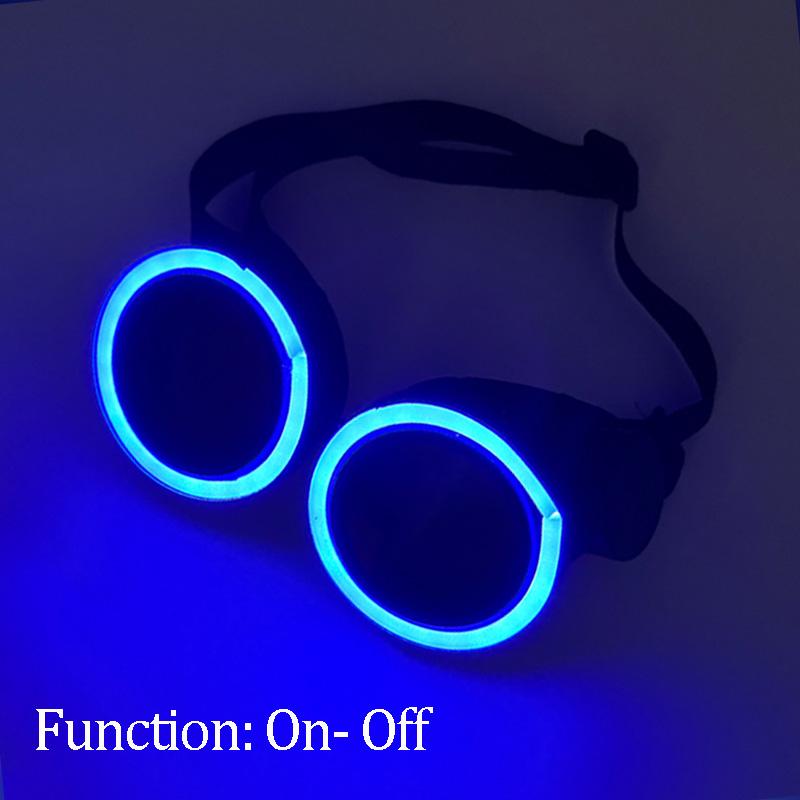 2026 Round LED Glasses Disco Fluorescent Party Punk Luminous Glasses Men Women Bar Nightclub Neon Glasses Music Concert Supplies