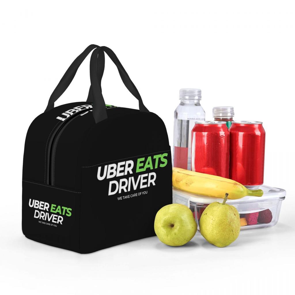 Uber Eats Driver Logo Food Delivery Driver Insulated Lunch Bag for Women Kids Portable Food Boxes Thermal Lunch Box Tote