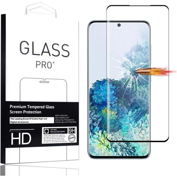 Film de protection - samsung - galaxy s20 plus - verre trempé - couverture complète - résistant aux rayures
