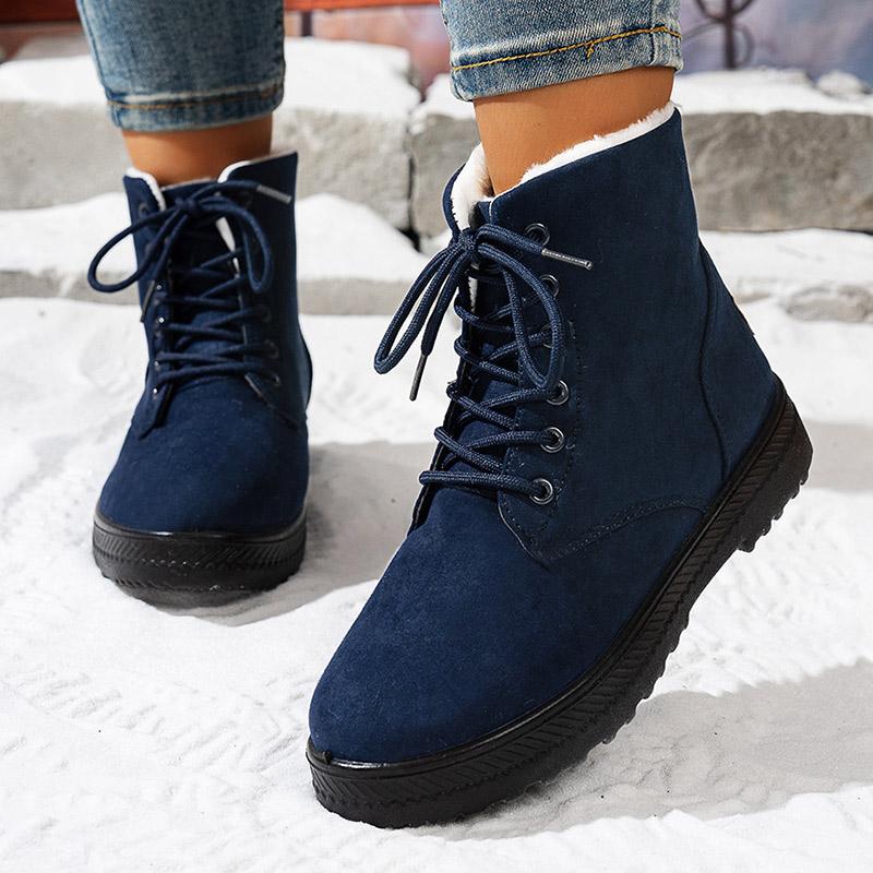 Women's Boots Classics Women Winter Boots With Fur Warm Booties Winter Shoes Woman Snow Boots Ankle Rubber Black Botas Mujer