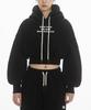 Mwl Crop Fleece-Lined Hoodie- Black