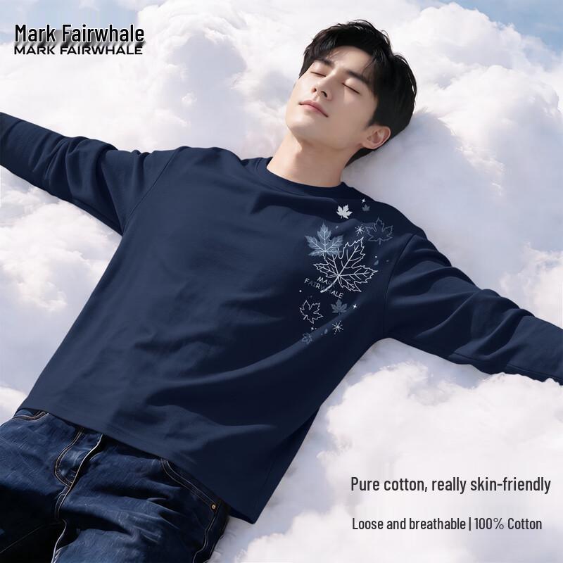 Mark Fairwhale Men's Cotton Long-Sleeve Crew Neck T-Shirt
