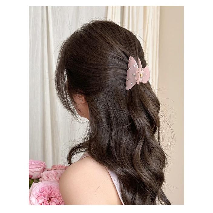Sophisticated Deep-Tone Hair Clamp Adorned With Intricate Sparkling Micro-Studs For An Elevated Evening Look And Secure Hold