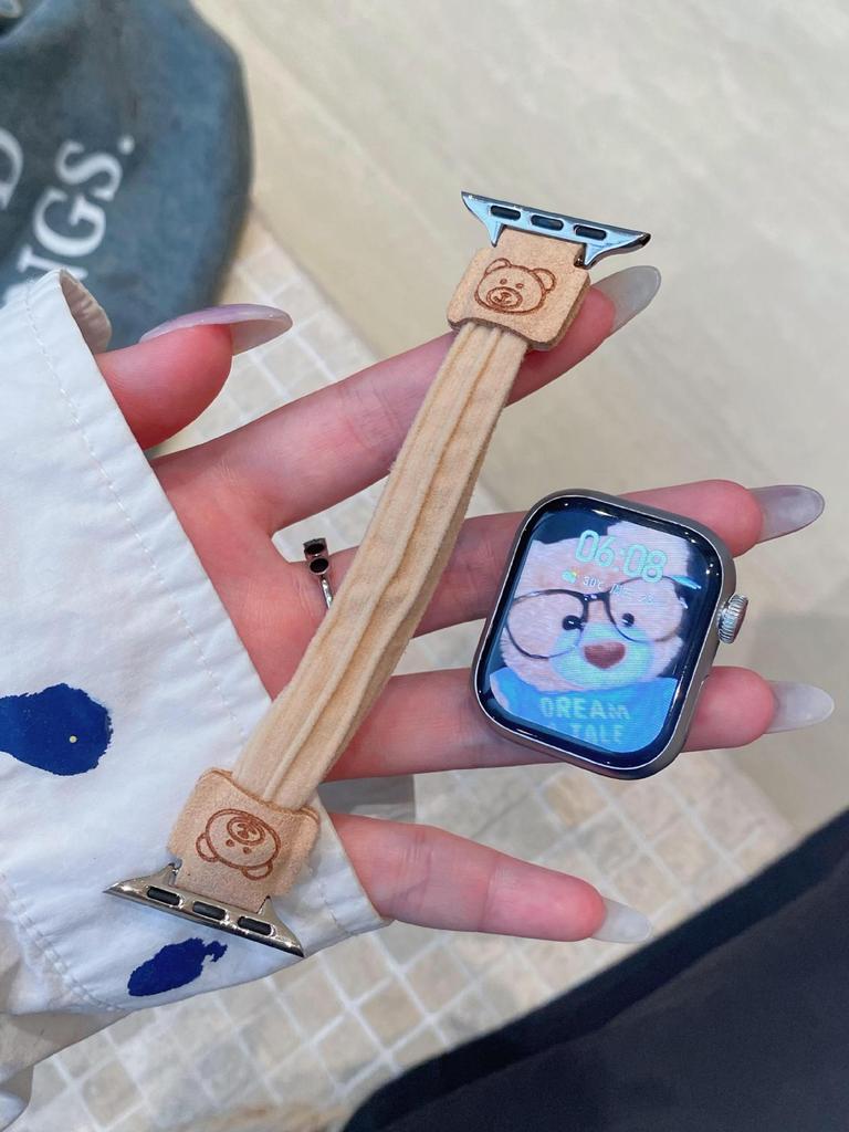 For Apple Applewatchs10 Watch With Bear Rubber Band Hair Band Iwatch98765Se/Ultra