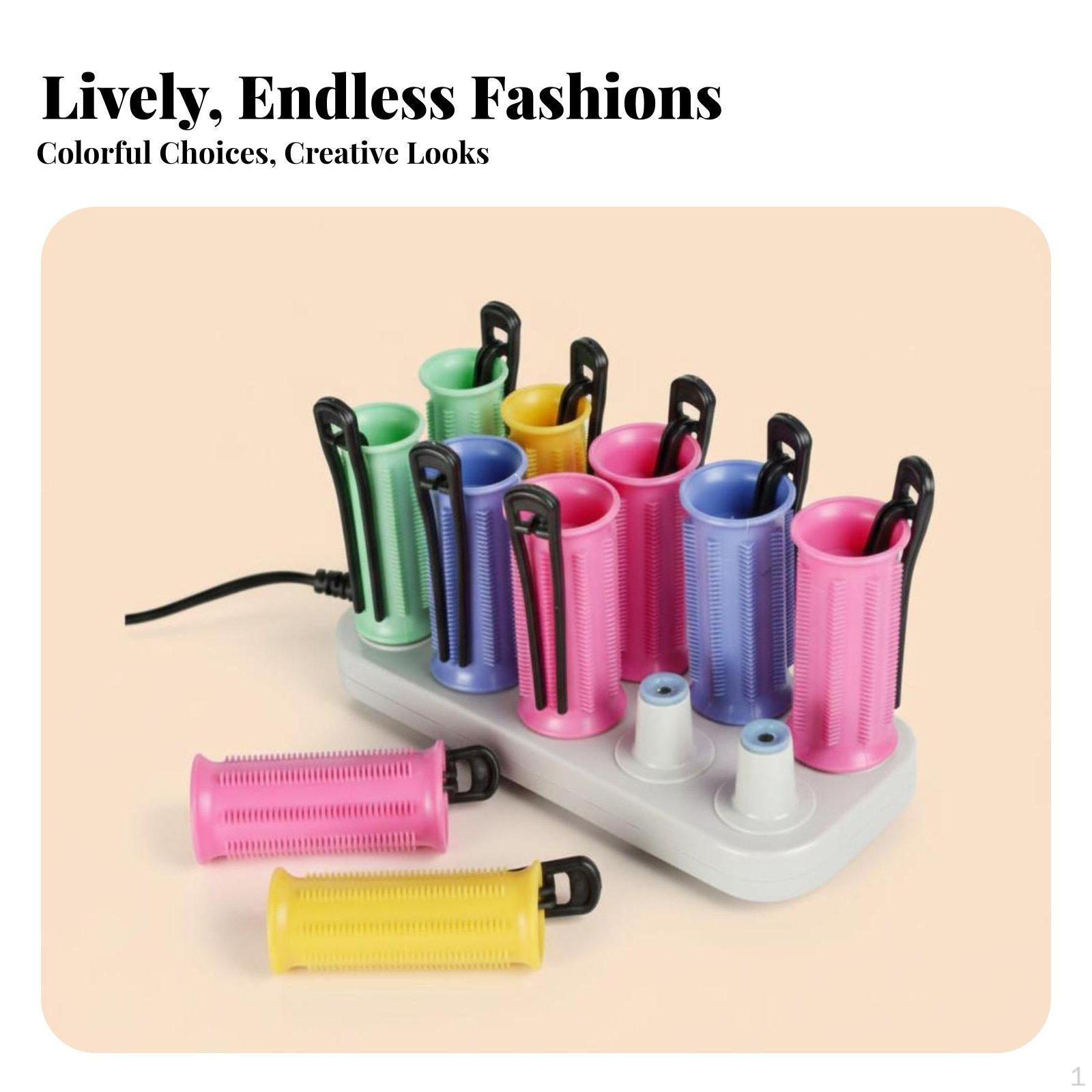 

10 Pieces, Rollers Heating Hair Styling Tool, Easy to Carry, Use, Fast Heating, Curling