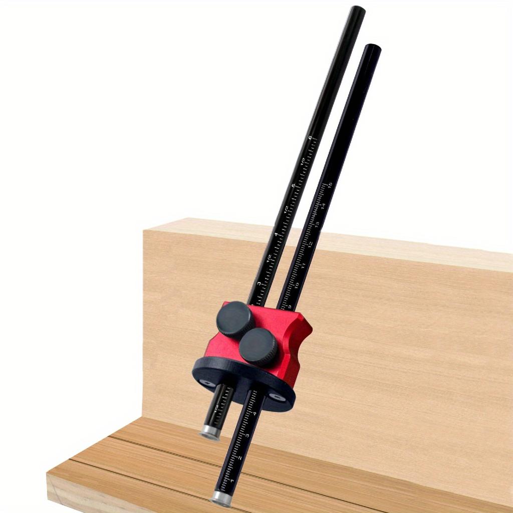 Double Head Wheel Marking Gauge - Aluminum Parallel Line Drawing Tool with Graduated Inch & MM Scale for Woodworking