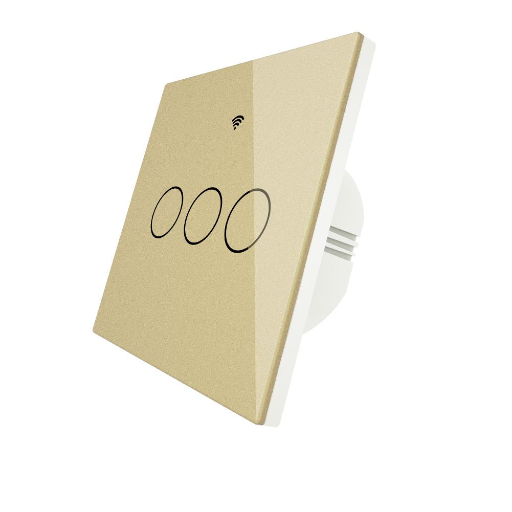 Moes RF433 WiFi Wall Touch Switch No Neutral Wire Needed Wireless Smart Life/Tuya App Relay Status and Backlight Switch OFF