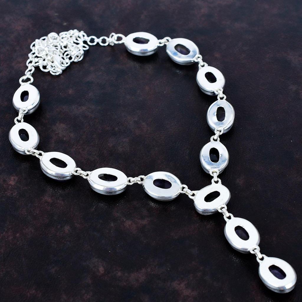 Star Amethyst Necklace 925 Sterling Silver Necklace Gemstone Adjustable Chain Necklace Handmade Jewelry Brand New Necklace Gifts for Friend
