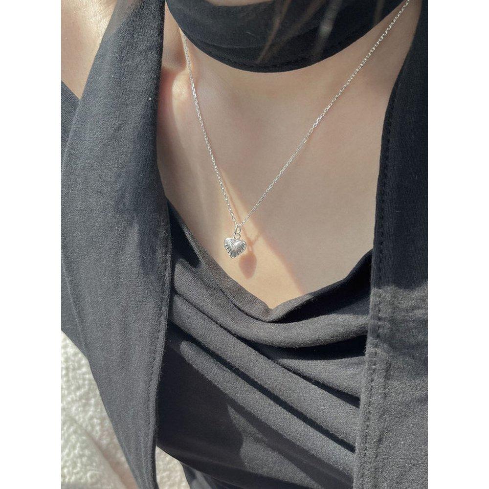 Silver925 Feather Heart Necklace (2Color)