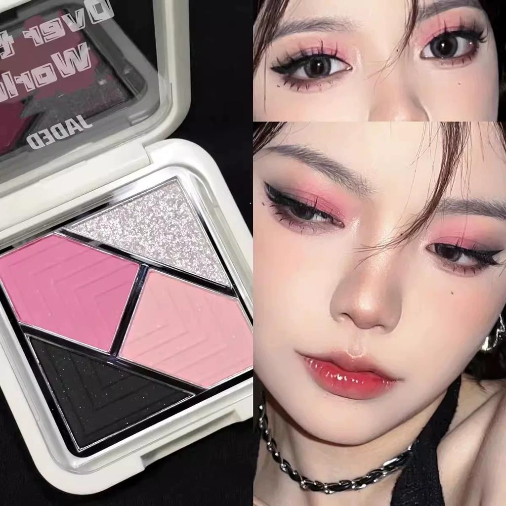 High-Value Multi-Color Niche Cosplay Non-Fading Glacier Blue Eyeshadow Palette, Spicy Pink Smoke Summer Smoky Makeup Upgrade New Model