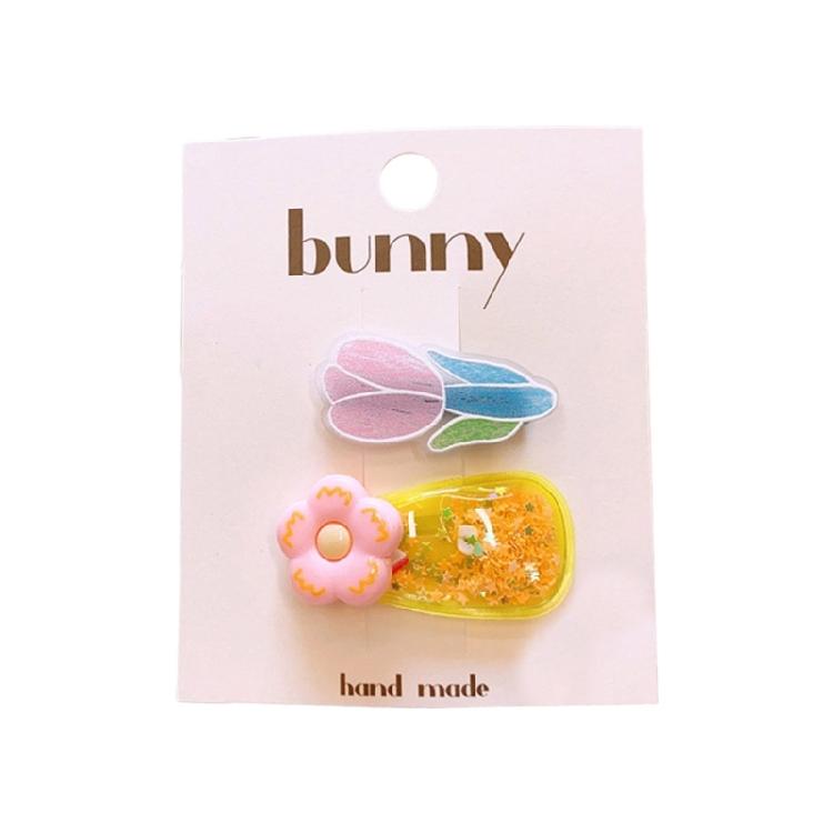 

2PCS Girl Flower Hairpin MultiFunctional Side Clip Gentle On Hair Barrettes with Sparkling Decoration For Children жёлтый