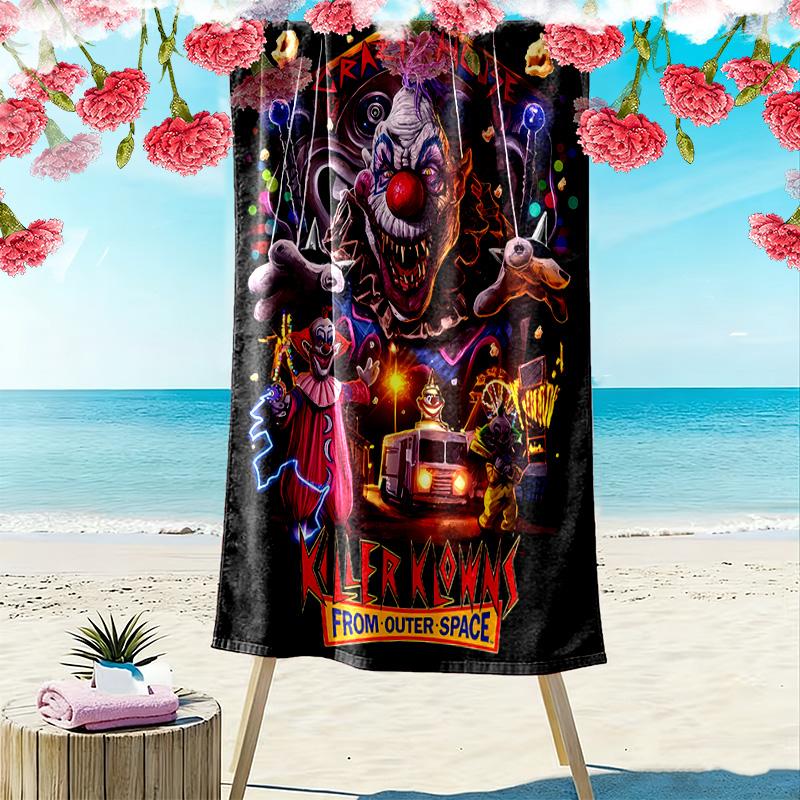 Labyrinth, Killer Clowns aus dem Weltall Druck Strandtuch, Großes Weiches Schnelltrocknendes Handtuch für Strand Camping Schwimmen