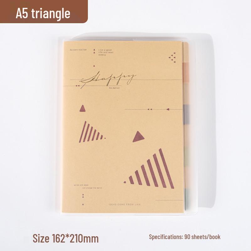 

Retro Geometric A5 Classification Binder with Label Pages - Layered & Thickened Softcover Notebook 90 sheets/notebook