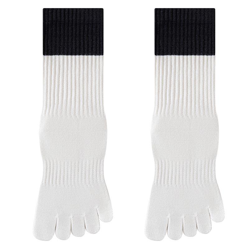 Unisex Autumn Split-Toe Over-the-Knee Socks: Solid Color, Non-Slip, Odor-Resistant, Antibacterial, Breathable, Versatile Casual Wear