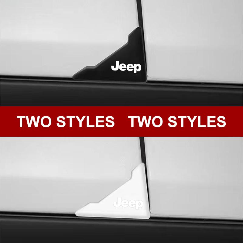 2Pcs Car Door Corner Silicone Protective Anti-Collision Cover for Jeep Renegade Compass Grand Cherokee Wrangler Jk Gladiator