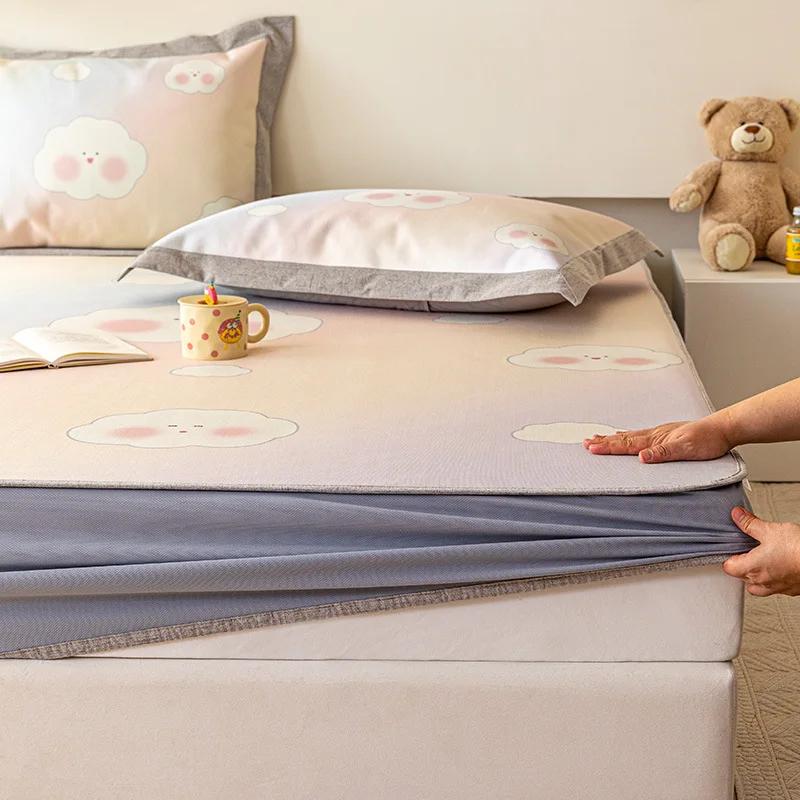 Niedliches Bärenmuster Sommer Eis Seide Dreiteiliges Set Sommer Schlafliegenmatte Waschbar Faltbar Kühl Klimaanlage Weiche Matte