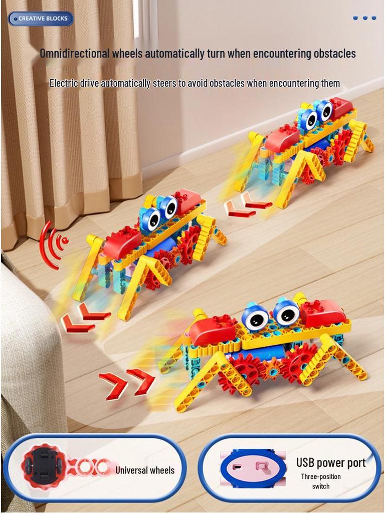 Large Particle STEM Building Blocks: Creative Programming Robot Toy for Kids