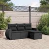 Vidaxl 4-Cz. Set da Salotto per Giardino, Cuscini, Rattan Nero PE