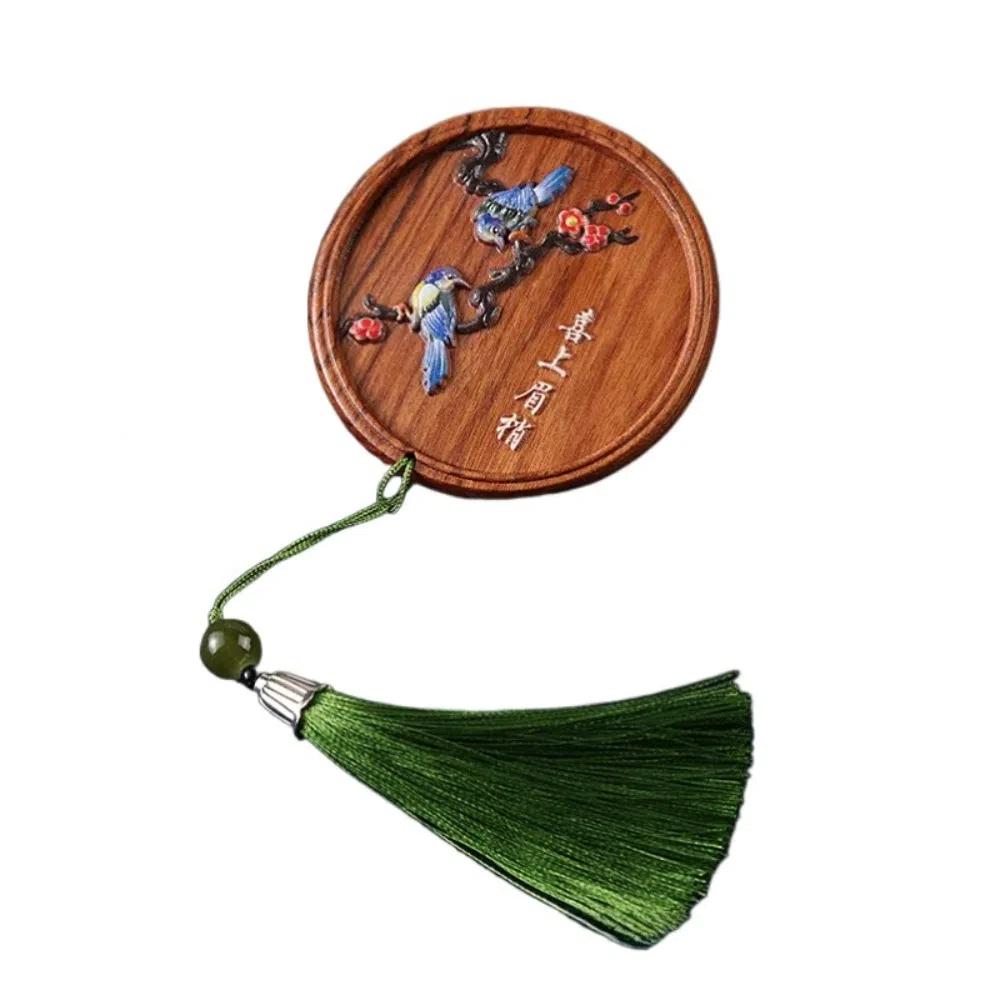 Fish Wooden Cosmetic Mirror Portable Pocket Makeup Mirror Chinese Style Handheld Mirror Vacation