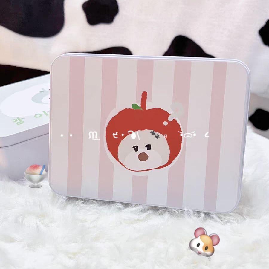 

Милая мультяшная жестяная коробка с щенком и наклейками для хранения на рабочем столе и в журнале 12x9x4 cm