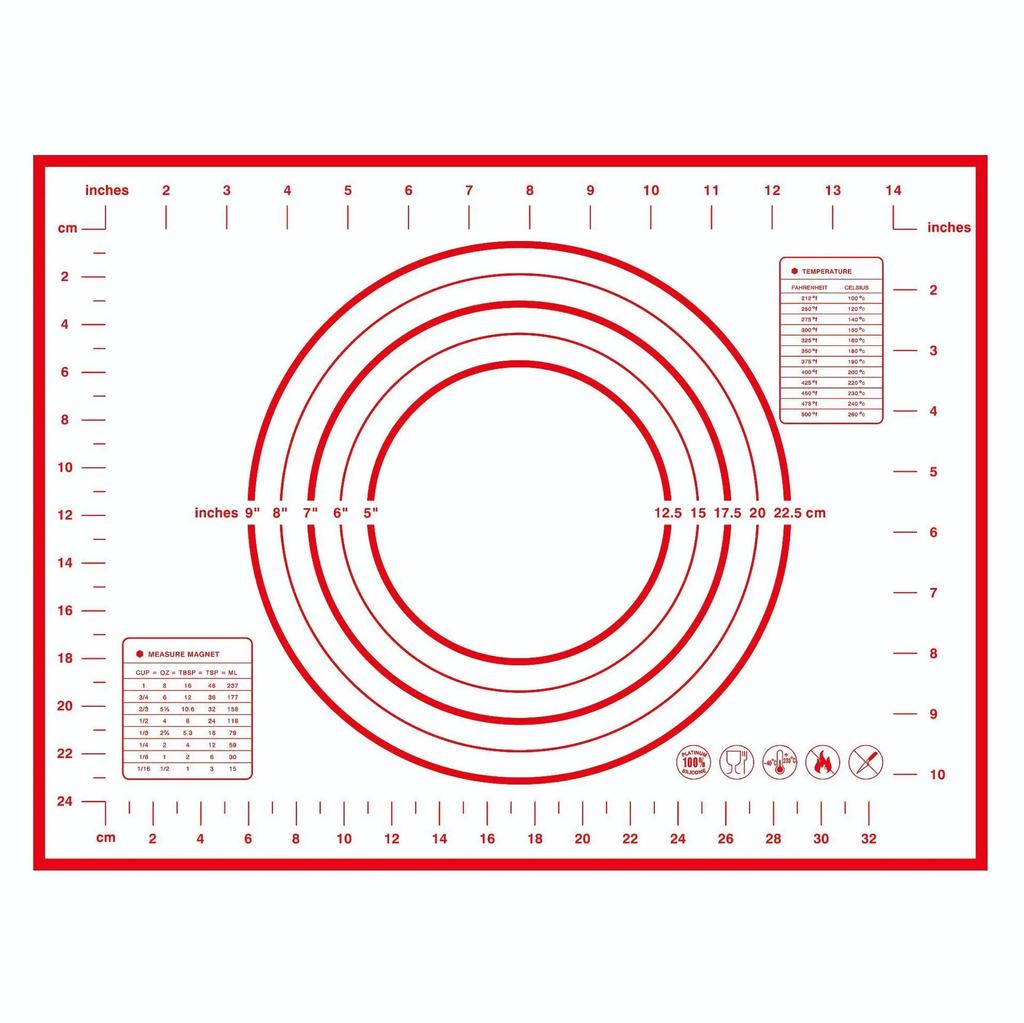 1 STÜCK Knetmatte Silikon Backmatte Pizza Kuchen Teigmacher Küche Kochen Grill Gadgets Backgeschirr