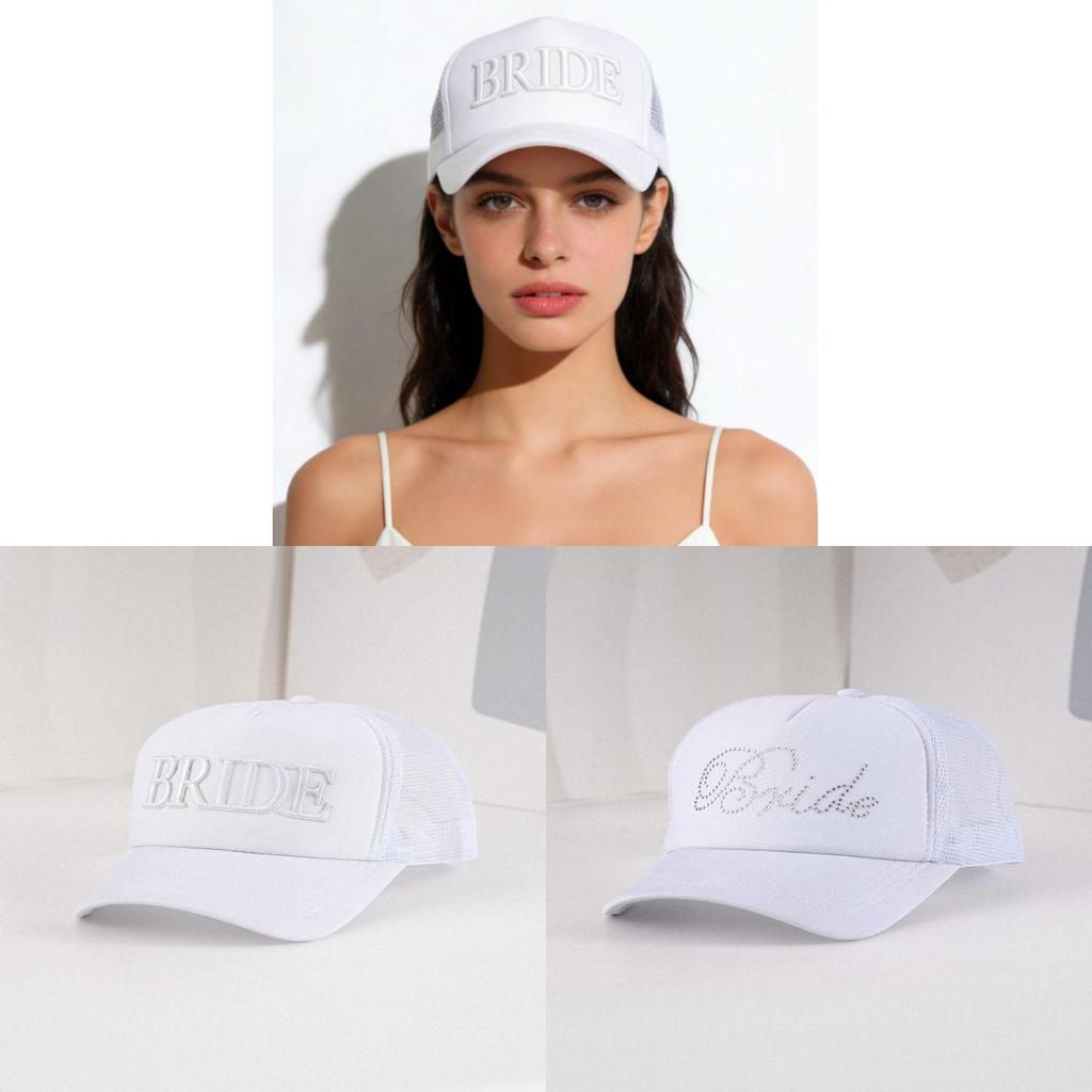 Bride Embroidered Baseball Cap With Breathable Mesh Sun Hat For Bridal Ceremony
