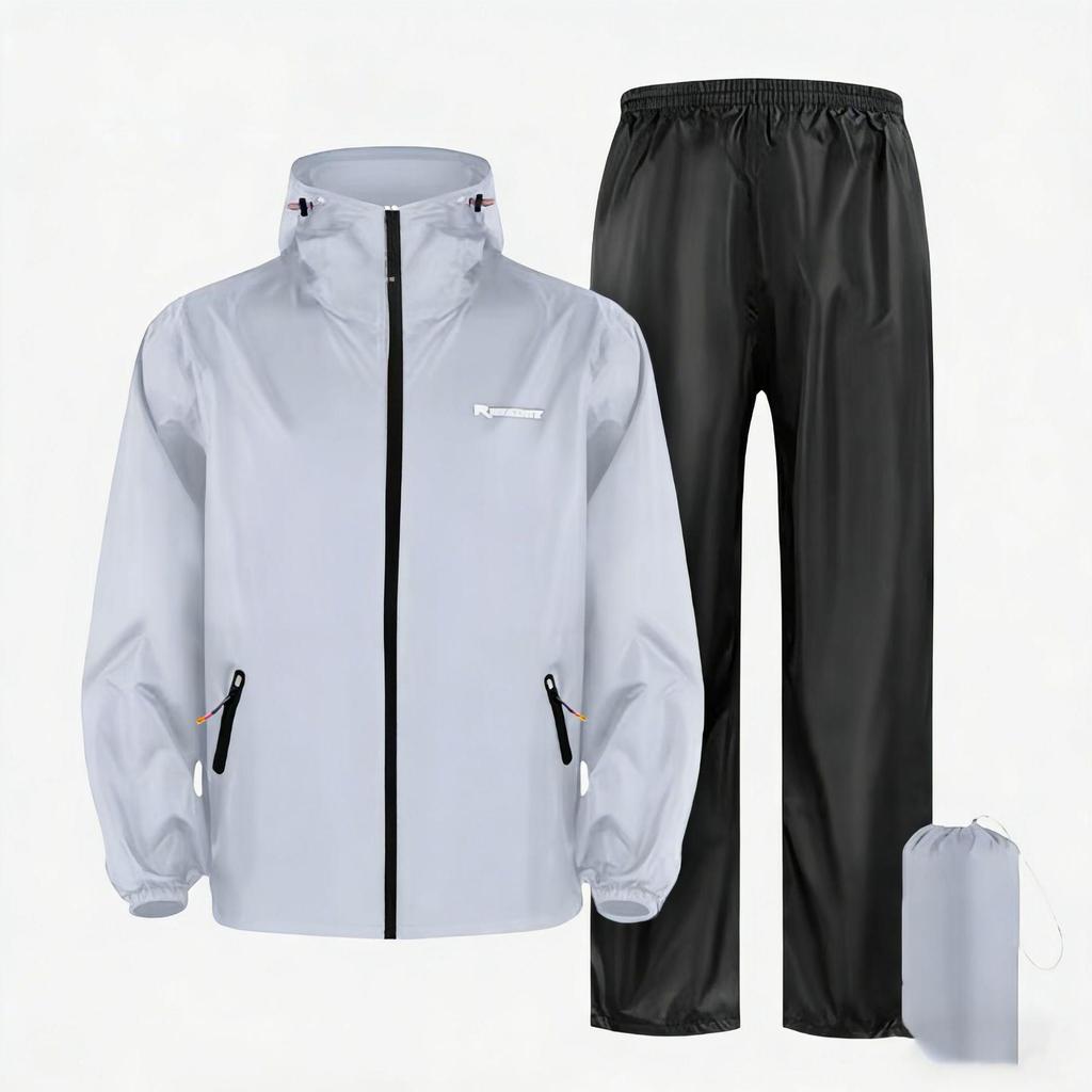Unisex Lichtgewicht Regenjas & Broek Set, Anti-Stortbui, Waterdicht, Ideaal voor Fietsen, Voedselbezorging & Elektrisch Motorrijden.