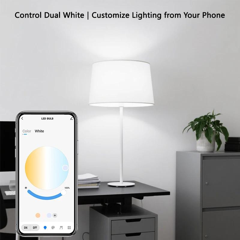 Tuya Bluetooth Smart LED Bulb Dimmable E27/B22 Bulb G80 RGBCW Color Changing Light Intelligent Life APP Group Control Timing